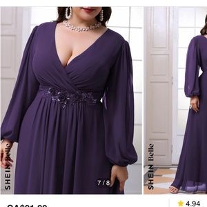 5x (fits like 4x) Long purple dress- NEW